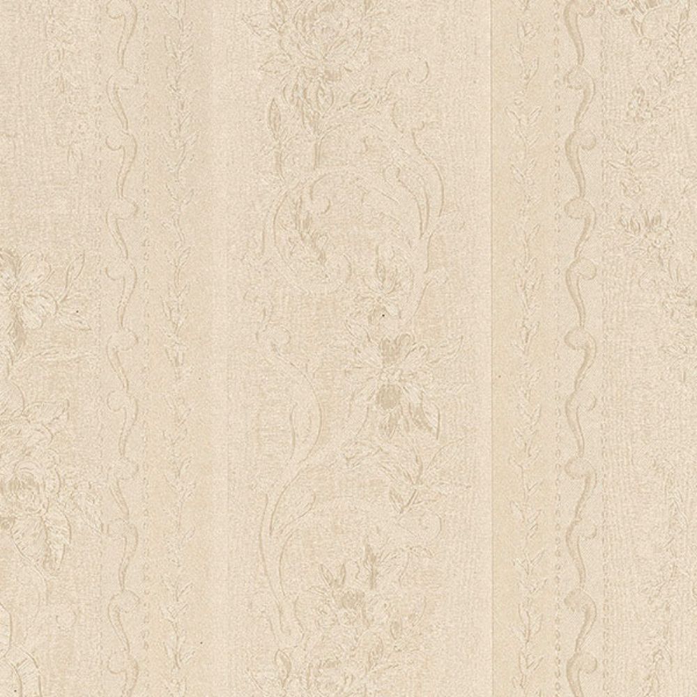 Patton Wallcoverings SK34717 Simply Silks 4 In-Register Stripe Emboss Wallpaper in Cream